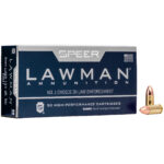 Looking for high-quality training ammo? The 9mm Speer Lawman 124 Grain FMJ offers accuracy, reliability, and clean performance. Ideal for law enforcement and target practice. Get your 50-round box today!